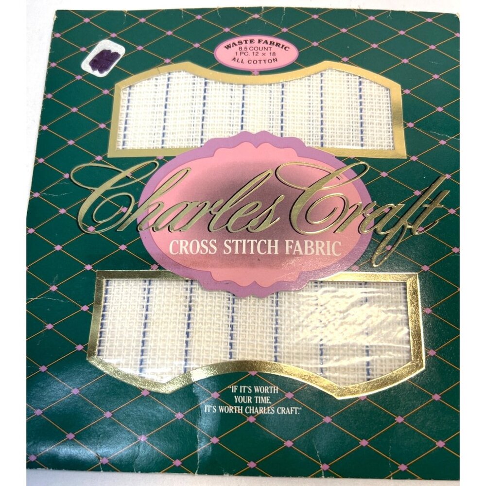 Charles Craft Waste Fabric 8.5 Count 12" X 18" All Cotton Cross Stitch Fabric